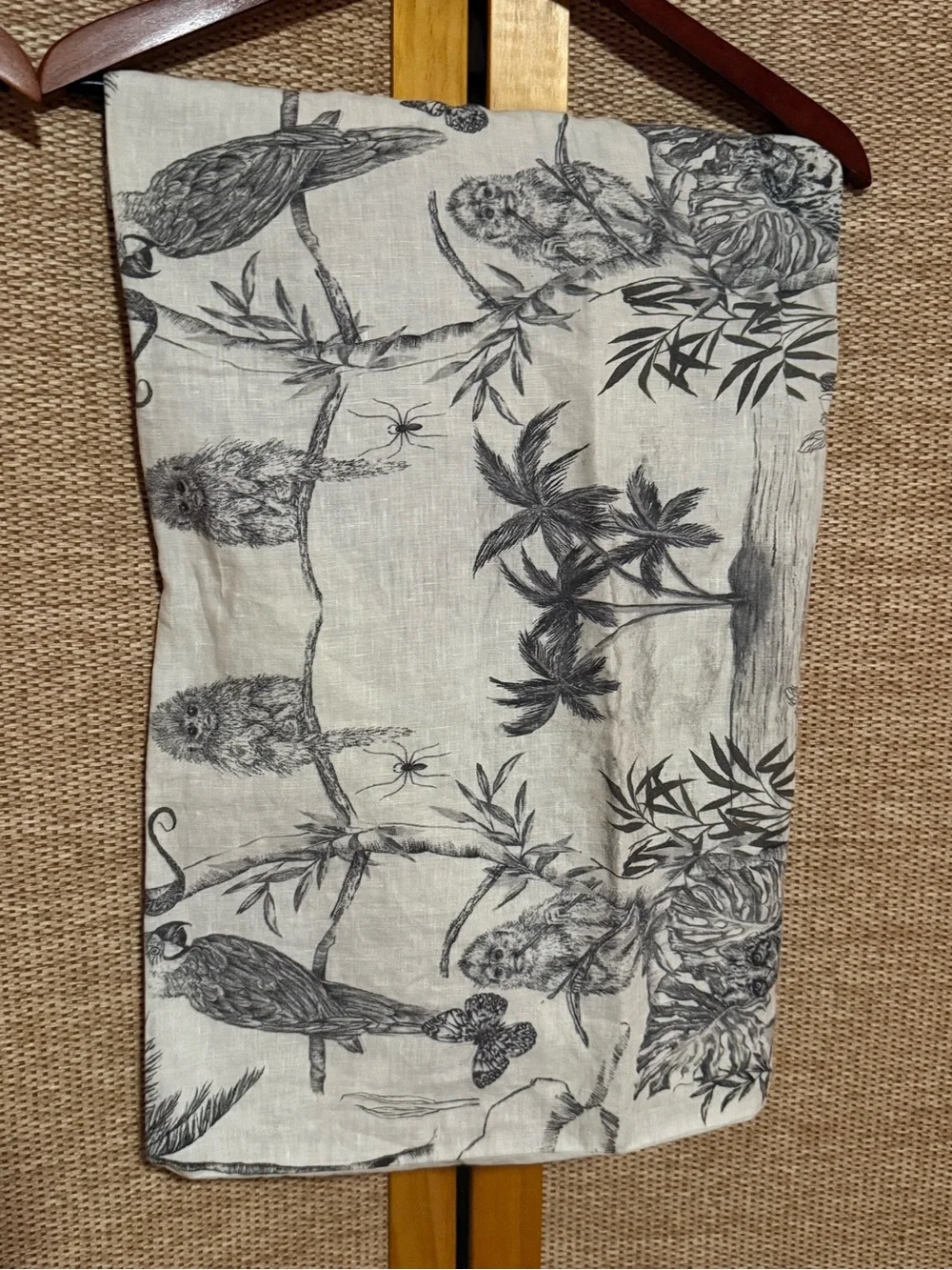 CB2 Neutral Safari Print Linen Blend Duvet Cover and Pillow Cases
